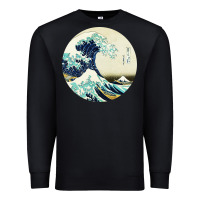Black great wave Premium Sweatshirt - linhVisuals