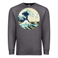 Charcoal Heather great wave Premium Sweatshirt - linhVisuals