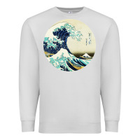 Dove Grey great wave Premium Sweatshirt - linhVisuals