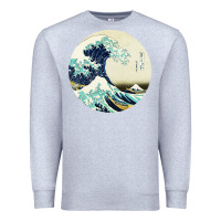 Heather Grey great wave Premium Sweatshirt - linhVisuals