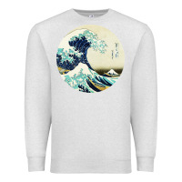 Oatmeal Heather great wave Premium Sweatshirt - linhVisuals