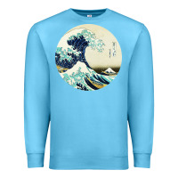 Ocean Blue great wave Premium Sweatshirt - linhVisuals