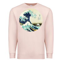Pale Pink great wave Premium Sweatshirt - linhVisuals