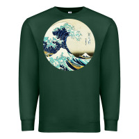 Sports Green great wave Premium Sweatshirt - linhVisuals