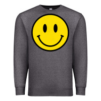 Charcoal Heather vintage retro happy smiley face 80's 90's aesthetic sweatshirt Premium Sweatshirt - linhVisuals
