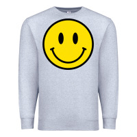 Heather Grey vintage retro happy smiley face 80's 90's aesthetic sweatshirt Premium Sweatshirt - linhVisuals