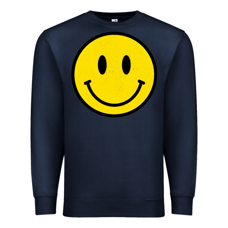 Vintage Retro Happy Smiley Face 80's 90's Aesthetic Sweatshirt Premium Sweatshirt by linhVisuals | Teevron