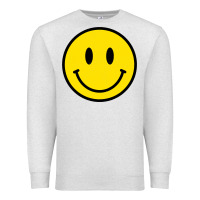 Oatmeal Heather vintage retro happy smiley face 80's 90's aesthetic sweatshirt Premium Sweatshirt - linhVisuals