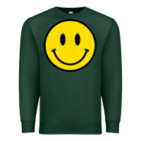 Sports Green vintage retro happy smiley face 80's 90's aesthetic sweatshirt Premium Sweatshirt - linhVisuals