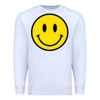 White vintage retro happy smiley face 80's 90's aesthetic sweatshirt Premium Sweatshirt - linhVisuals