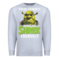 Heather Grey sh.rek check yourself before you sh.rek yourself t shirt Premium Sweatshirt - linhVisuals