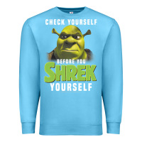 Ocean Blue sh.rek check yourself before you sh.rek yourself t shirt Premium Sweatshirt - linhVisuals