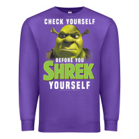 Purple sh.rek check yourself before you sh.rek yourself t shirt Premium Sweatshirt - linhVisuals