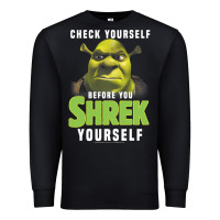 Black sh.rek check yourself before you sh.rek yourself t shirt Premium Sweatshirt - linhVisuals