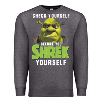Charcoal Heather sh.rek check yourself before you sh.rek yourself t shirt Premium Sweatshirt - linhVisuals