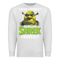 Oatmeal Heather sh.rek check yourself before you sh.rek yourself t shirt Premium Sweatshirt - linhVisuals