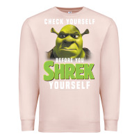 Pale Pink sh.rek check yourself before you sh.rek yourself t shirt Premium Sweatshirt - linhVisuals