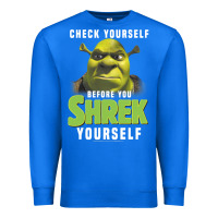 True Royal sh.rek check yourself before you sh.rek yourself t shirt Premium Sweatshirt - linhVisuals
