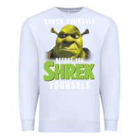 White sh.rek check yourself before you sh.rek yourself t shirt Premium Sweatshirt - linhVisuals