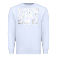 White vintage funny shirts for men, rub some dirt on it long sleeve t shirt Premium Sweatshirt - linhVisuals