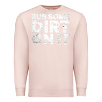 Pale Pink vintage funny shirts for men, rub some dirt on it long sleeve t shirt Premium Sweatshirt - linhVisuals