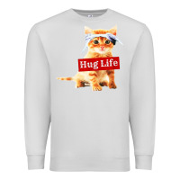 Dove Grey hug life kitty cat Premium Sweatshirt - linhVisuals