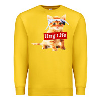 Lemon hug life kitty cat Premium Sweatshirt - linhVisuals
