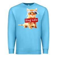 Ocean Blue hug life kitty cat Premium Sweatshirt - linhVisuals