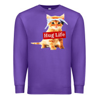 Purple hug life kitty cat Premium Sweatshirt - linhVisuals