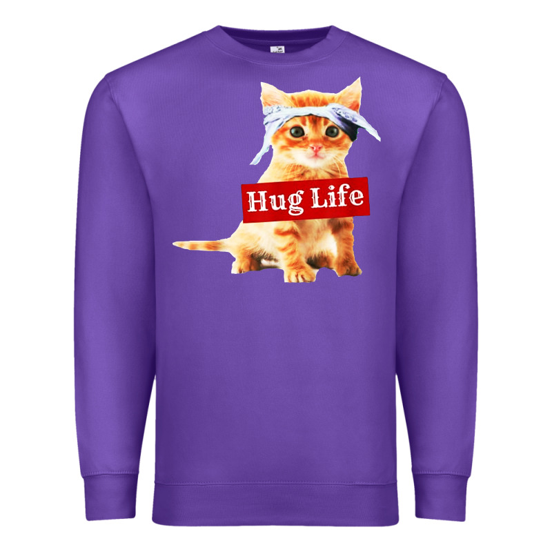 Hug Life Kitty Cat Premium Sweatshirt by linhVisuals | Teevron