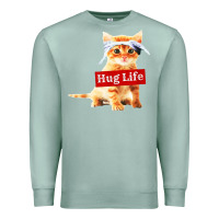 Seafoam hug life kitty cat Premium Sweatshirt - linhVisuals