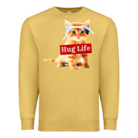 Antique Gold hug life kitty cat Premium Sweatshirt - linhVisuals