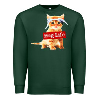 Sports Green hug life kitty cat Premium Sweatshirt - linhVisuals