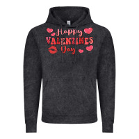 Vintage Black happy valentine's day Vintage Hoodie - LillyAllenDesigns
