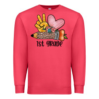 Cardinal peace love 1st grade Premium Sweatshirt - JahusDesignShop
