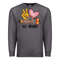Charcoal Heather peace love 1st grade Premium Sweatshirt - JahusDesignShop