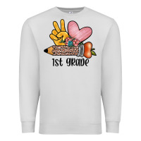Dove Grey peace love 1st grade Premium Sweatshirt - JahusDesignShop
