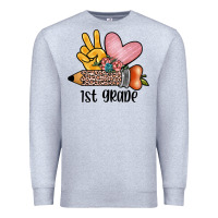 Heather Grey peace love 1st grade Premium Sweatshirt - JahusDesignShop