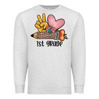 Oatmeal Heather peace love 1st grade Premium Sweatshirt - JahusDesignShop