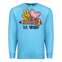 Ocean Blue peace love 1st grade Premium Sweatshirt - JahusDesignShop