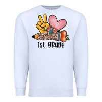 White peace love 1st grade Premium Sweatshirt - JahusDesignShop