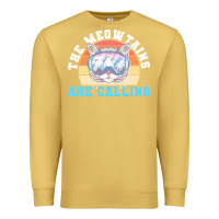 Antique Gold skiing t  shirt ski goggles cat the meowtains are calling skier winter Premium Sweatshirt - linhVisuals