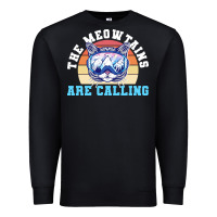 Black skiing t  shirt ski goggles cat the meowtains are calling skier winter Premium Sweatshirt - linhVisuals