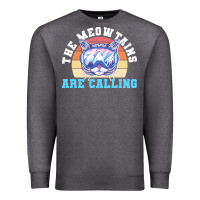Charcoal Heather skiing t  shirt ski goggles cat the meowtains are calling skier winter Premium Sweatshirt - linhVisuals