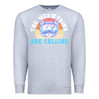 Heather Grey skiing t  shirt ski goggles cat the meowtains are calling skier winter Premium Sweatshirt - linhVisuals