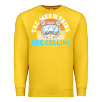 Lemon skiing t  shirt ski goggles cat the meowtains are calling skier winter Premium Sweatshirt - linhVisuals
