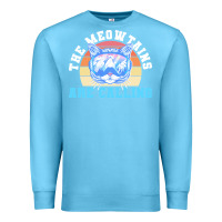 Ocean Blue skiing t  shirt ski goggles cat the meowtains are calling skier winter Premium Sweatshirt - linhVisuals