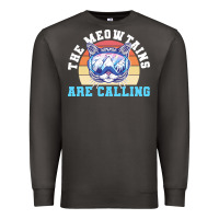 Smoke skiing t  shirt ski goggles cat the meowtains are calling skier winter Premium Sweatshirt - linhVisuals