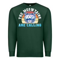 Sports Green skiing t  shirt ski goggles cat the meowtains are calling skier winter Premium Sweatshirt - linhVisuals