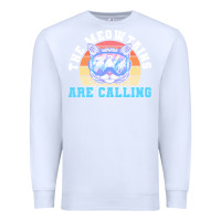 White skiing t  shirt ski goggles cat the meowtains are calling skier winter Premium Sweatshirt - linhVisuals